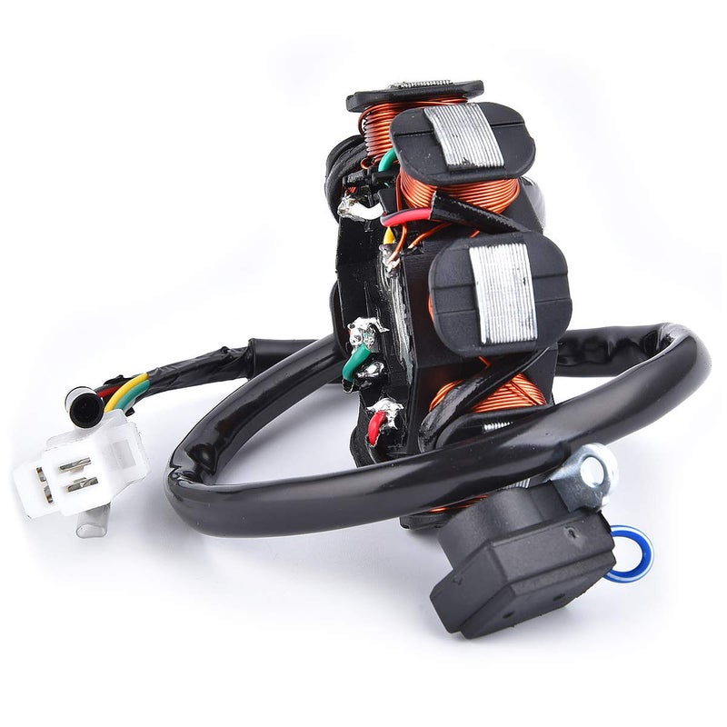 RUTU 8 Pole 5 Wire Coil,Magneto Stator Ignition Relay Coil - Replacement Part for 139QMB GY6 4-Stroke Engine,Compatible with 50cc, 60cc, 80cc, 100cc ATV, TaoTao Scooters, Coolsport, Sunl, NST Mopeds - Image 2